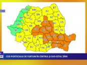 Cod portocaliu de furtuni în centrul și sud-estul țării