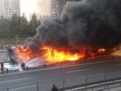 Panică la Botoșani! Un tramvai a luat foc în mers