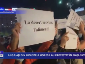 Angajați din industria HoReCa au protestat în Piața Victoriei