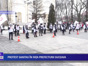 Protest Sanitas în fața Prefecturii Suceava