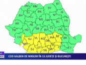 Cod galben de ninsori în 15 județe și București